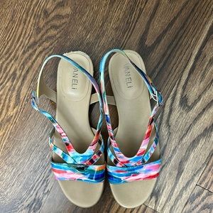 Vaneli Sandals Multi-Color Size 7 1/2 N.